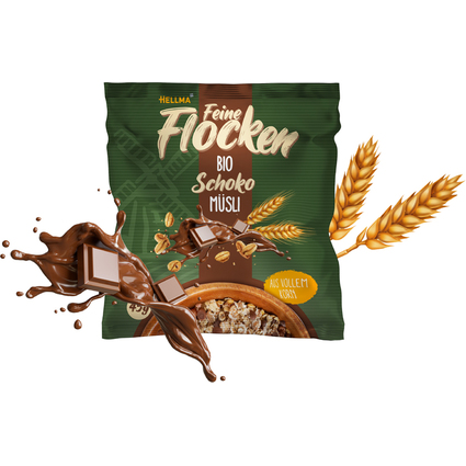 HELLMA Muesli au chocolat bio, en sachet portion de 25 g