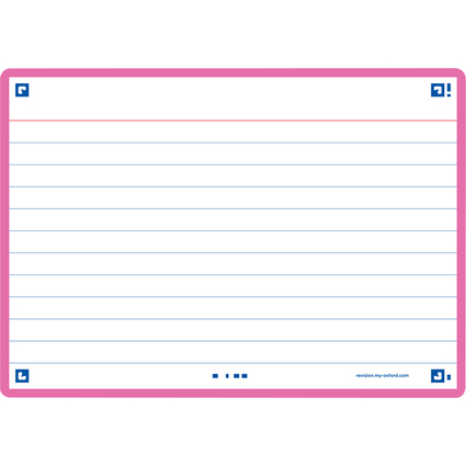 Oxford Fiches "Flash 2.0", 105 x 148 mm, fuchsia