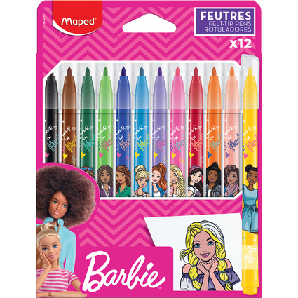 Maped Feutre Barbie, tui en carton de 12