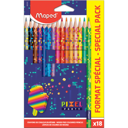Maped Crayon de couleur PIXEL PARTY, tui carton PROMO de 18