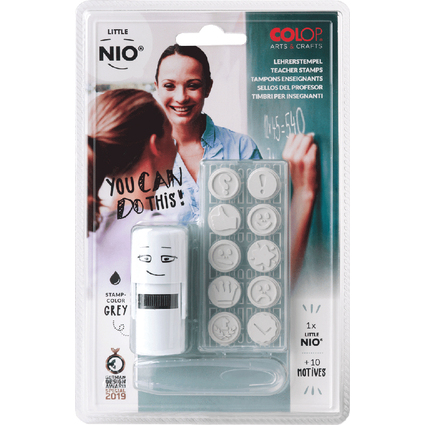 COLOP Kit tampon  motif "LITTLE NIO" enseignant, blanc