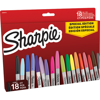 Sharpie Marqueur permanent FINE, BIG PACK de 18 "Red"