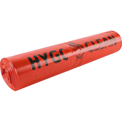 HYGOCLEAN Sac poubelle Light, 120 litres, en LDPE, rouge