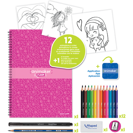 Maped Kit d'animation de BD ANIMAKER FLASH GIRLY