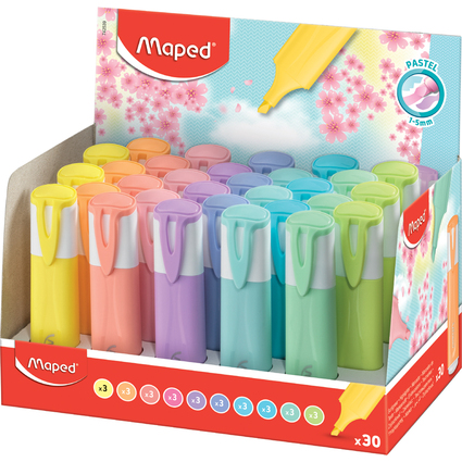 Maped Surligneur FLUO'PEPS PASTEL, prsentoir de 30