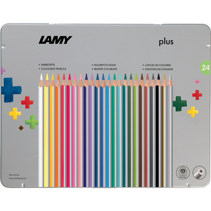 LAMY Crayon de couleur triangulaire plus, tui mtal de 24