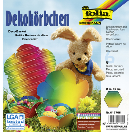 folia Panier dco en carton arc-en-ciel, diamtre: 150 mm