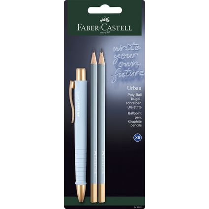 FABER-CASTELL Set d'criture POLY BALL URBAN, bleu ciel