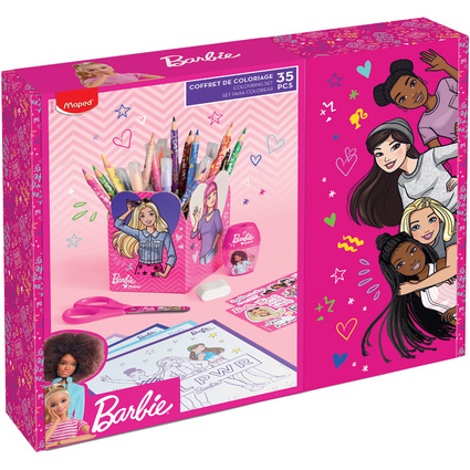 Maped Kit de dessin Barbie, 35 pices, dans bote cadeau