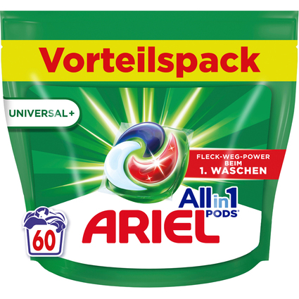 ARIEL Lessive en capsules All-in-1 Universal+, 60 lavages