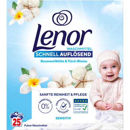 Lenor Lessive en poudre Sensitiv, 1,5 kg, 25 lavages