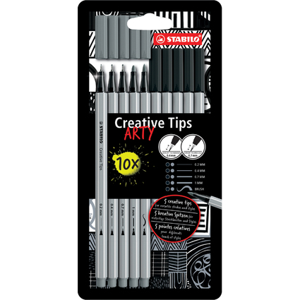 STABILO Kit Creative Tips ARTY SHADING, tui carton de 10