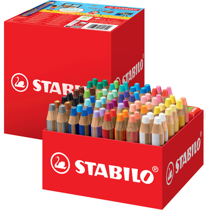 STABILO Crayon multitalent woody 3 en 1, pack colier de 76