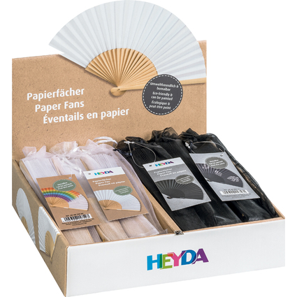 HEYDA Eventail en papier, largeur: 460 mm, en prsentoir