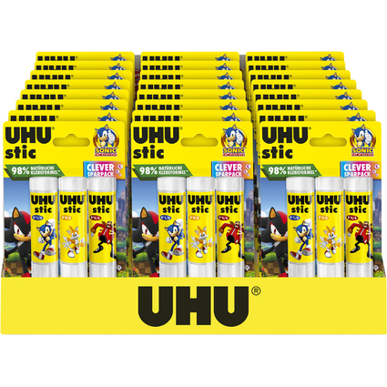 UHU Bton de colle stic SONIC, 3x 21g, prsentoir de 24