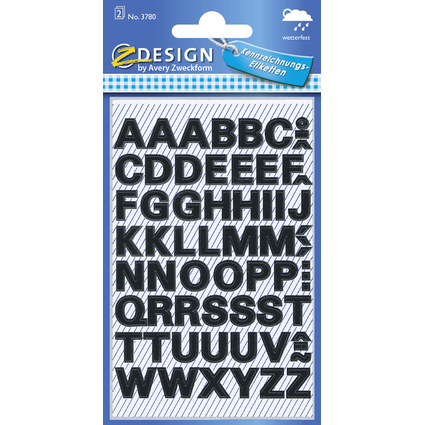 Z-Design HOME Stickers de lettres, lettres A-Z, noir