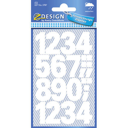 ZDesign HOME Sticker de chiffres, chiffres 0-9, blanc