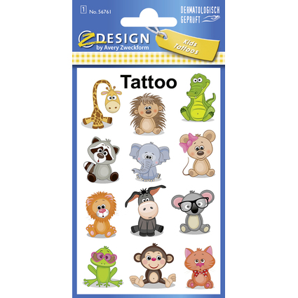 ZDesign KIDS Tatouage "koala, giraffe, etc.", color