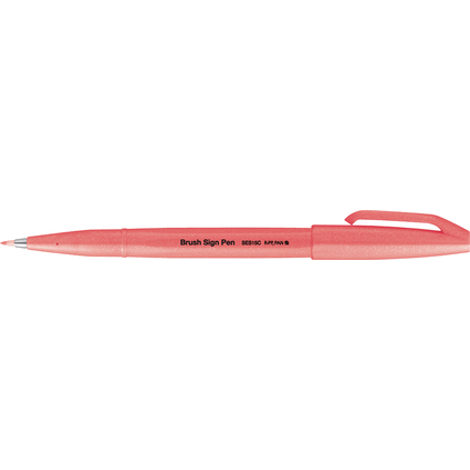 PentelArts Stylo feutre Brush Sign Pen SES15, rouge fluo