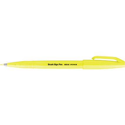 PentelArts Stylo feutre Brush Sign Pen SES15, jaune fluo