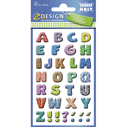 ZDesign SCHOOL Sticker de lettres, lettres: A-Z, color