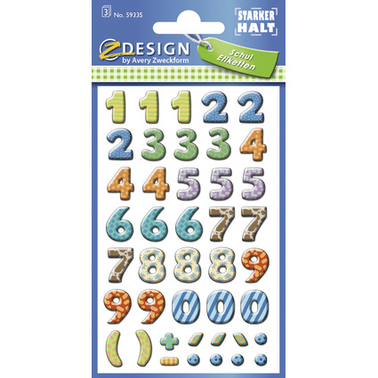 ZDesign SCHOOL Stickers de chiffres, chiffres: 0-9, color