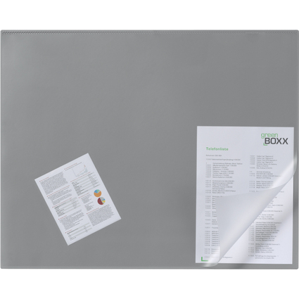 DURABLE Sous-main, 650 x 520 mm, PVC, gris