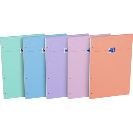 Oxford Bloc-notes Pastel, 210 x 315 mm, quadrill, 160 pages