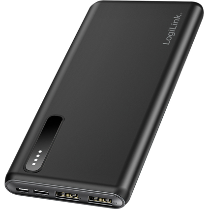 LogiLink Batterie externe mobile, 8.000 mAh, 2 USB-A, noir