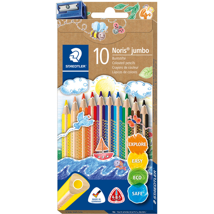 STAEDTLER Crayon de couleur Noris jumbo, tui de 10