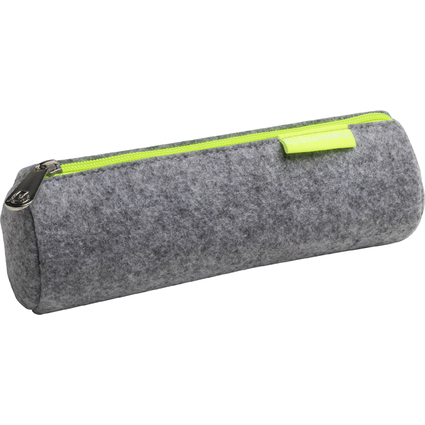 EXACOMPTA Trousse ronde, feutrine, gris / jaune fluo