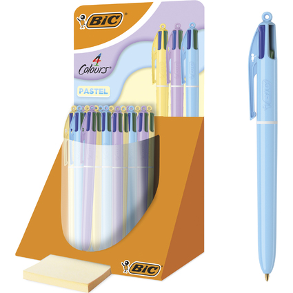 BIC Stylo  bille 4 Colours Pastel, prsentoir de 30