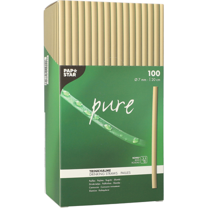 PAPSTAR Paille en roseau "pure", 200 mm, naturel