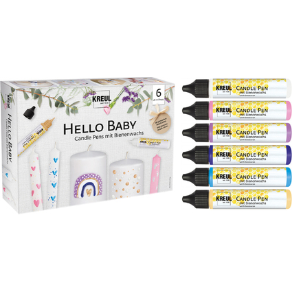 KREUL Candle Pen "Hello Baby", set de 6