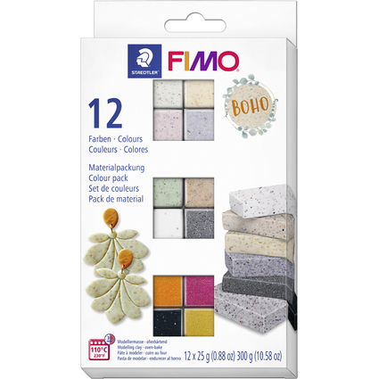 FIMO Kit de pte  modeler EFFECT "Boho Colours", kit de 12