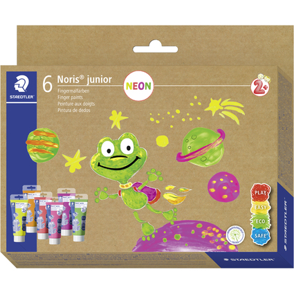 STAEDTLER Peinture aux doigts Noris junior FLUO, carton de 6