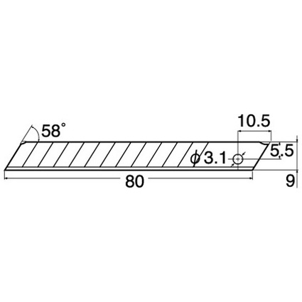 NT Cutter Lame de rechange BA-300, largeur: 9 mm, argent