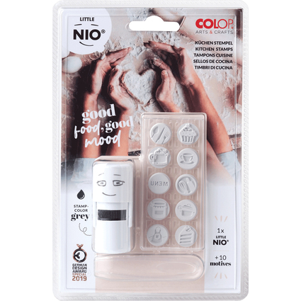 COLOP Kit tampon  motif "LITTLE NIO" cuisine, gris