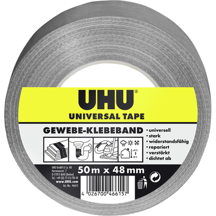 UHU Ruban adhsif toil universel, 48 mm x 50 m, gris
