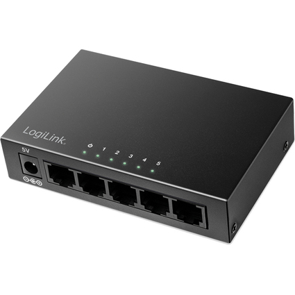 LogiLink Switch de bureau Gigabit Ethernet, 5 ports, noir