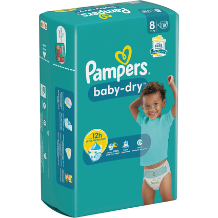Pampers Couche baby-dry, taille 8 Extra Large, Single Pack