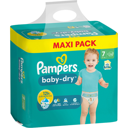 Pampers Couche baby-dry, taille 7 Extra Large, Maxi Pack