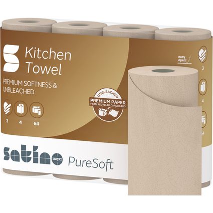 satino by wepa Rouleau de papier essuie-tout PureSoft marron