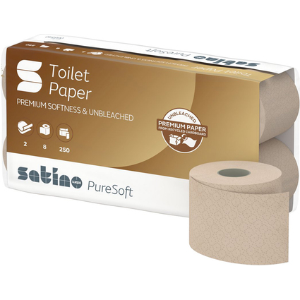 satino by wepa Papier toilette PureSoft, 2 couches, marron