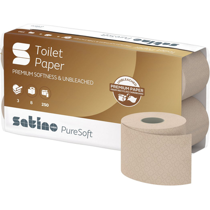 satino by wepa Papier toilette PureSoft, 3 couches, marron