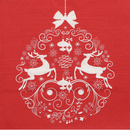 PAPSTAR Serviette  motif de Nol "Deers Couple", rouge