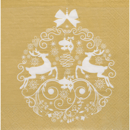 PAPSTAR Serviette  motif de Nol "Deers Couple", or