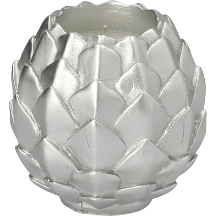 PAPSTAR Bougie sphrique "Pine Cone", argent