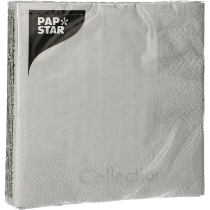 PAPSTAR Serviette de Nol, 330 x 330 mm, argent