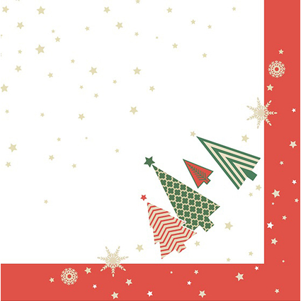 PAPSTAR Serviette  motif de Nol "Plain Christmas Trees"